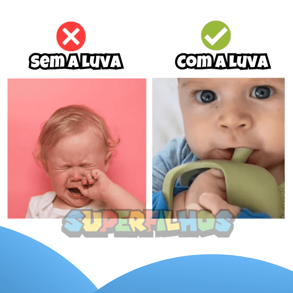 Luva de Dentição de Silicone